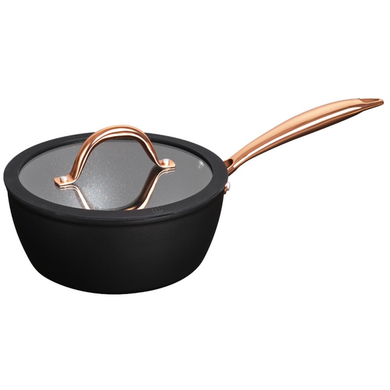 Garnki MG Home Rose Gold 6 elementów zestaw 3 garnków 16/20/24 cm rondel na indukcję