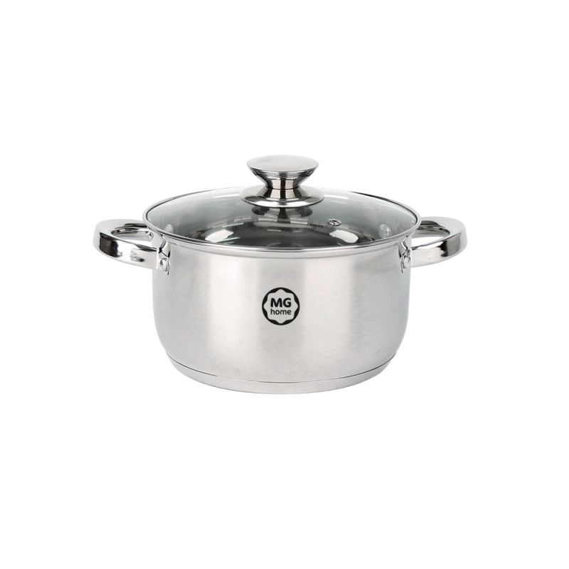 Garnek stalowy MG Home Verso Daily 16 cm 1,6 litra z pokrywką na indukcję