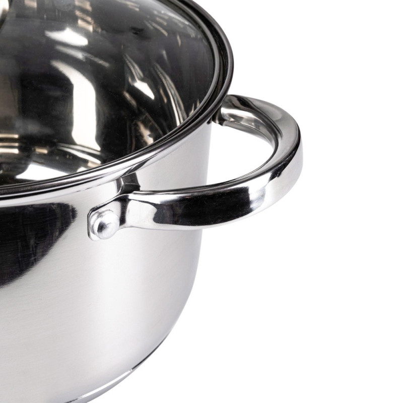 Garnek stalowy MG Home Verso Daily 22 cm 4,1 litra  z pokrywką na indukcję