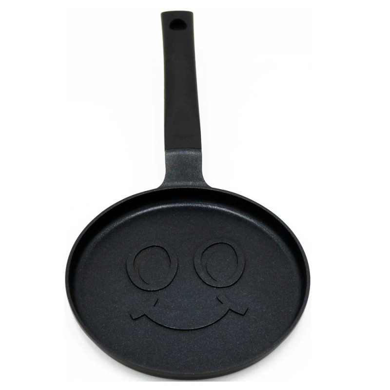 Patelnia do naleśników 18 cm czarna pancakes z buźką MG Home