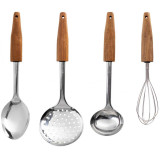Przybory kuchenne zestaw 4 sztuk narzędzi z drewnianą rączką Krisberg 73952