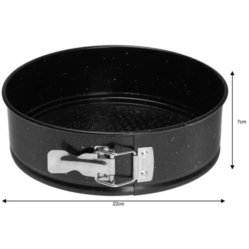 Tortownica marmurkowa czarna 22 cm blacha do pieczenia ciasta forma Kinghoff KH 1544