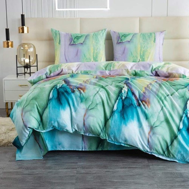 Pościel 160X200 bawełna satynowa dwustronna  Cotton World gruba 3 części AML 2837