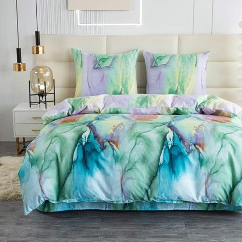 Pościel 160X200 bawełna satynowa dwustronna  Cotton World gruba 3 części AML 2837