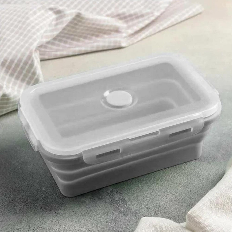 Pojemniki silikonowe na żywność składane zestaw 4 sztuk  Brunbeste BR 3345 szare lunchbox