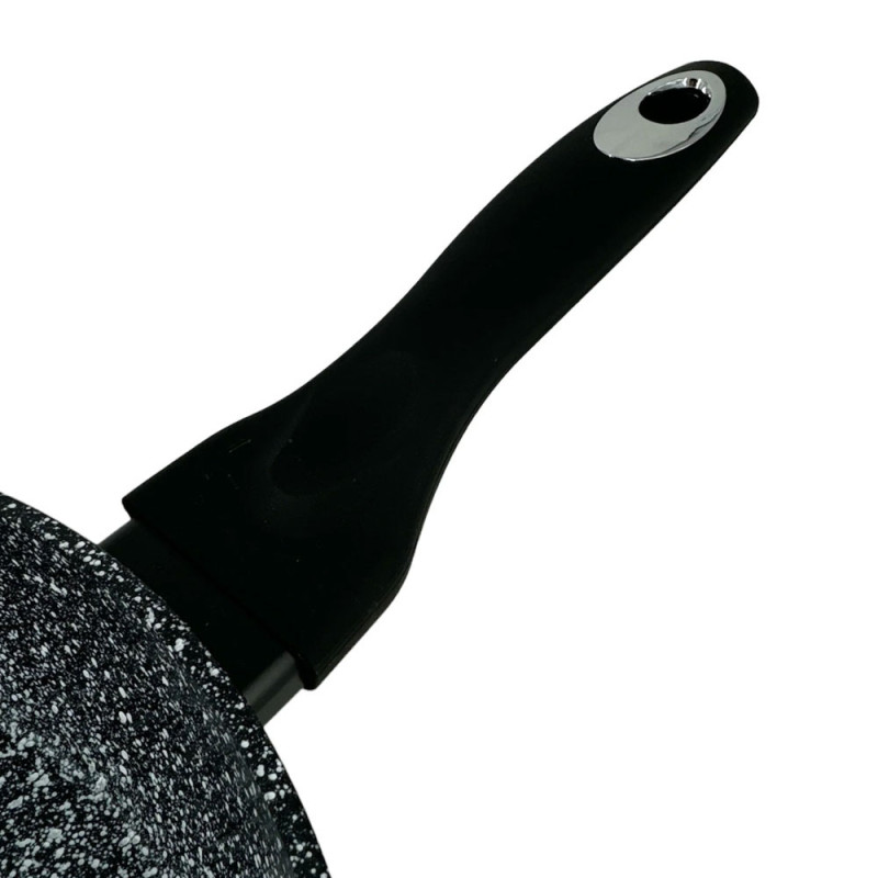 Patelnia głęboka duża szary marmurek 28 cm powłoka granitowa  Masterpan MP 2326