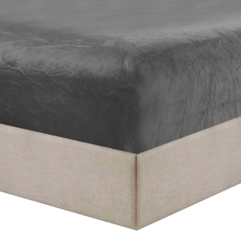 Pościel z falbanką 200x220 mikrofibra "miś" Cotton World gruba 3 części 2577 grafitowa