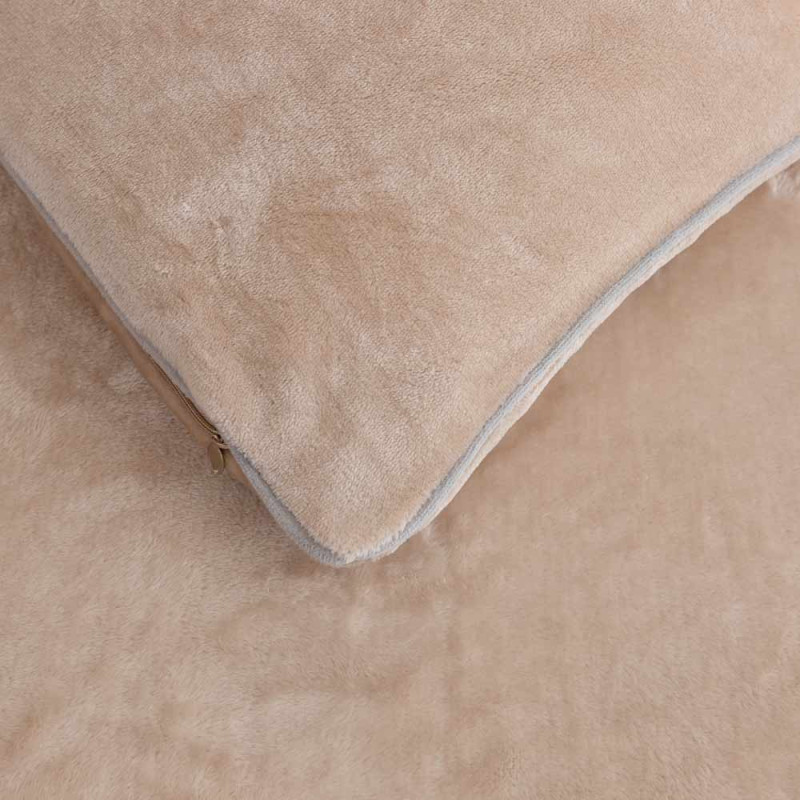 Pościel haftowana 160x200 mikrofibra "miś" Cotton World gruba 3 części 2877 beżowe