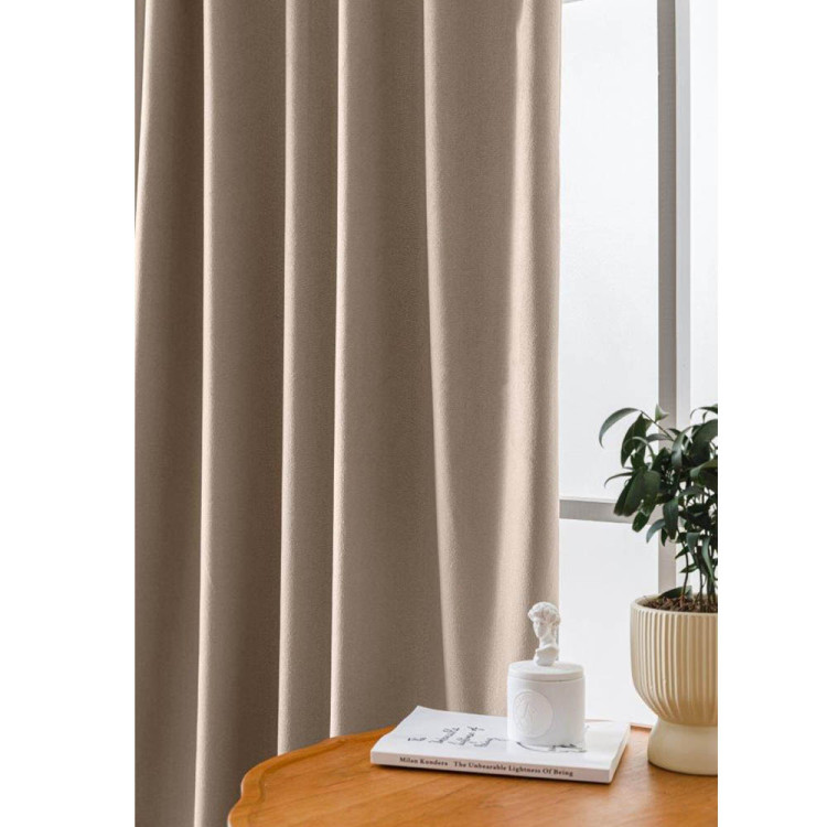 Zasłony zaciemniające na przelotkach Cotton World Velvet welur 140x250 cm latte