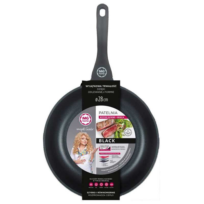 Zestaw 2 patelnie 24/28 cm aluminiowe BLACK MG Home na indukcję gaz