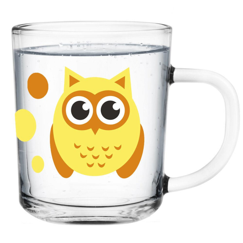 Kubek szklany dla dziecka 200 ml małe szklaneczki Tola zestaw 3 sztuk Sowy Glasmark