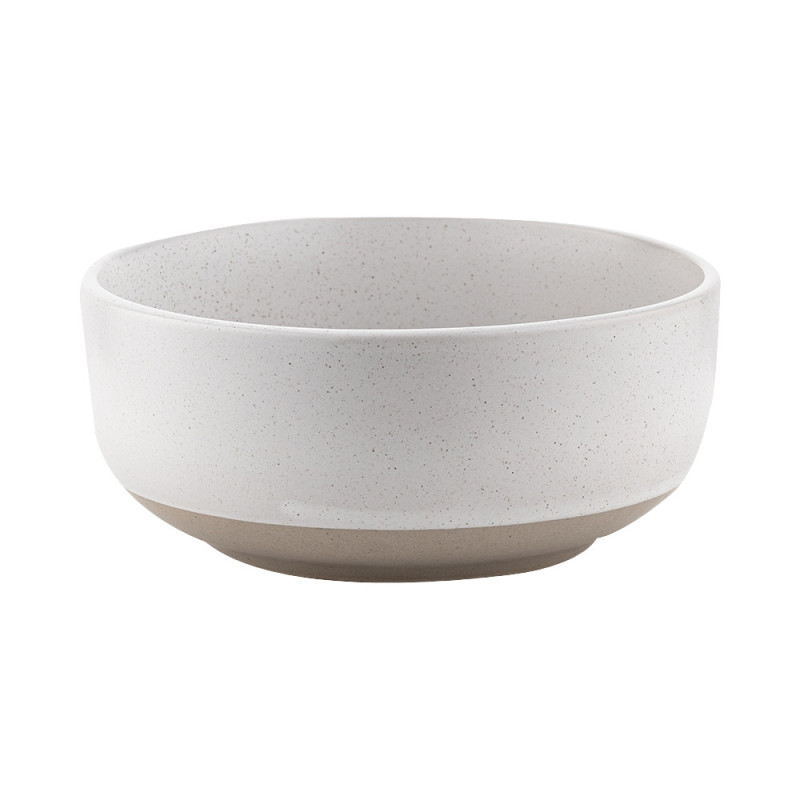 Serwis obiadowy porcelanowy Florina Lila 18 elementów zestaw talerzy dla 6 osób kremowy nakrapiany