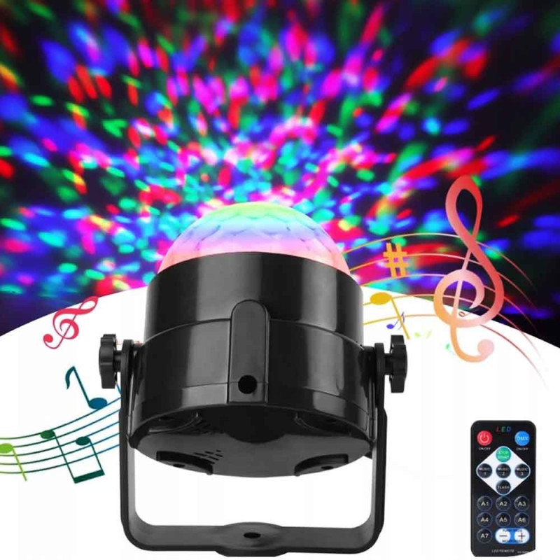 Reflektor dyskotekowy kolorowa lampa laser pilot KR 1013