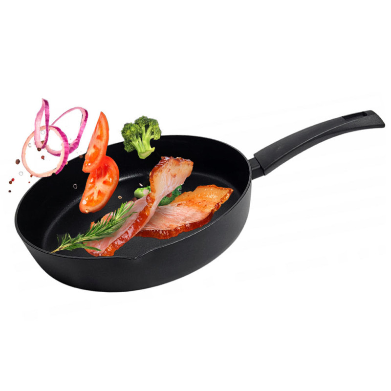 Patelnia głęboka aluminiowa 28 cm  czarna Zilner ZL 560 indukcja gaz