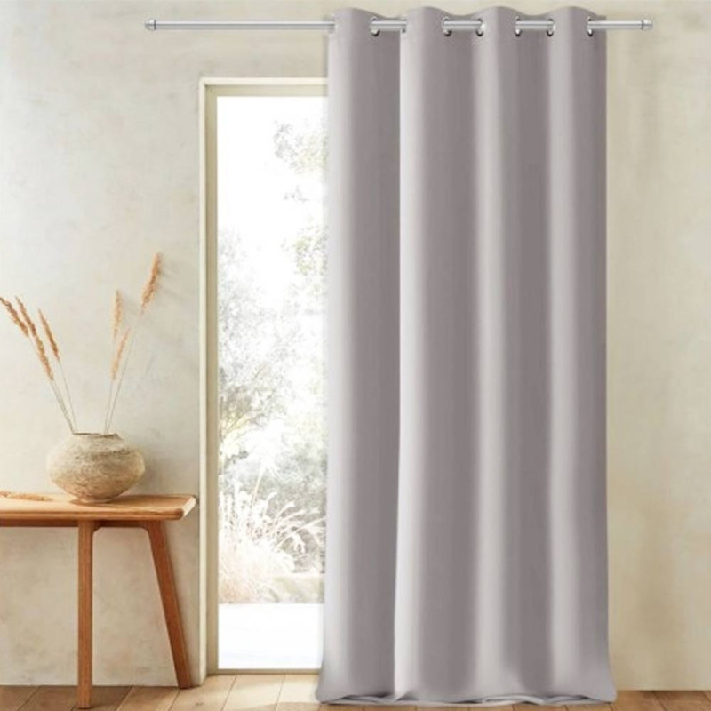 Zasłona zaciemniająca na przelotkach grube 140x250 cm szara
