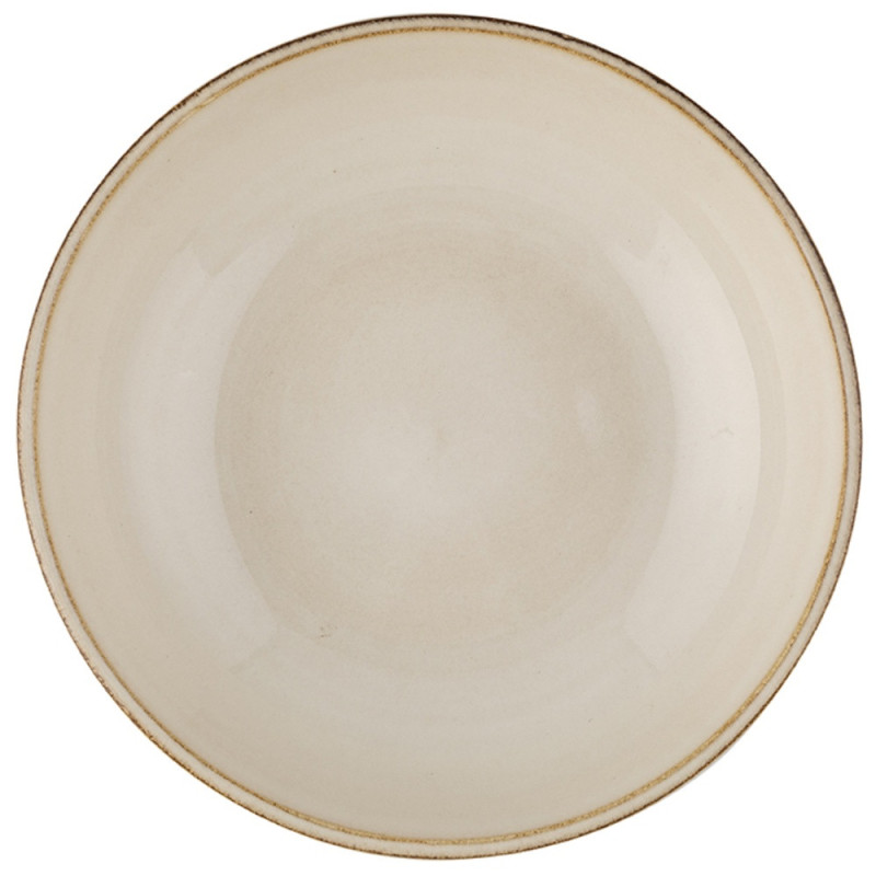 Serwis obiadowy porcelanowy Florina Aristo 18 elementów zestaw talerzy dla 6 osób zdobione beżowe