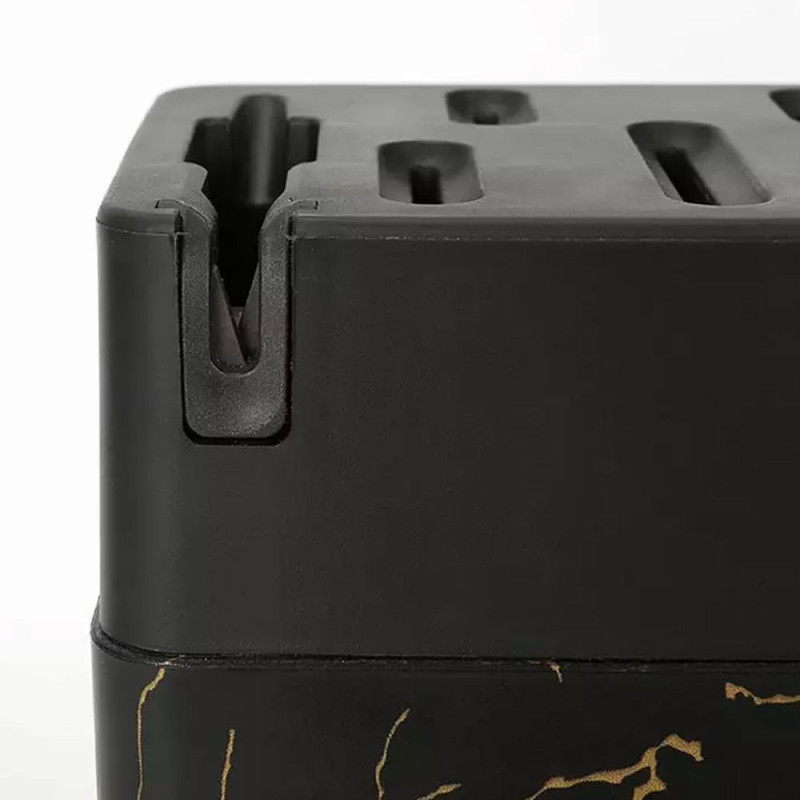 Zestaw noży kuchennych w bloku czarny marmur komplet 7 elementowy z nożyczkami i ostrzałką Klausberg KB 7770