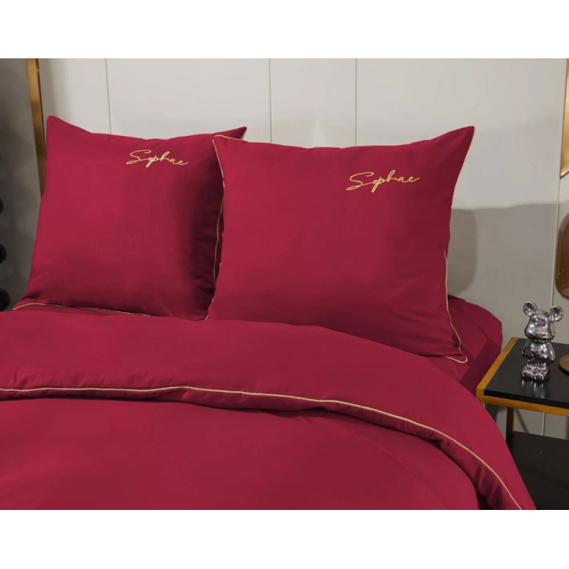 Pościel haftowana 160x200 mikrofibra Cotton World 3 części 2604 czerwień