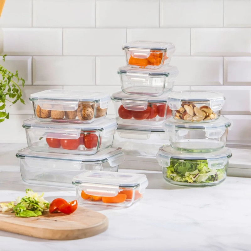 Pojemnik szklany 600 ml okrągły lunchbox Altom Fresh żaroodporny hermetyczny