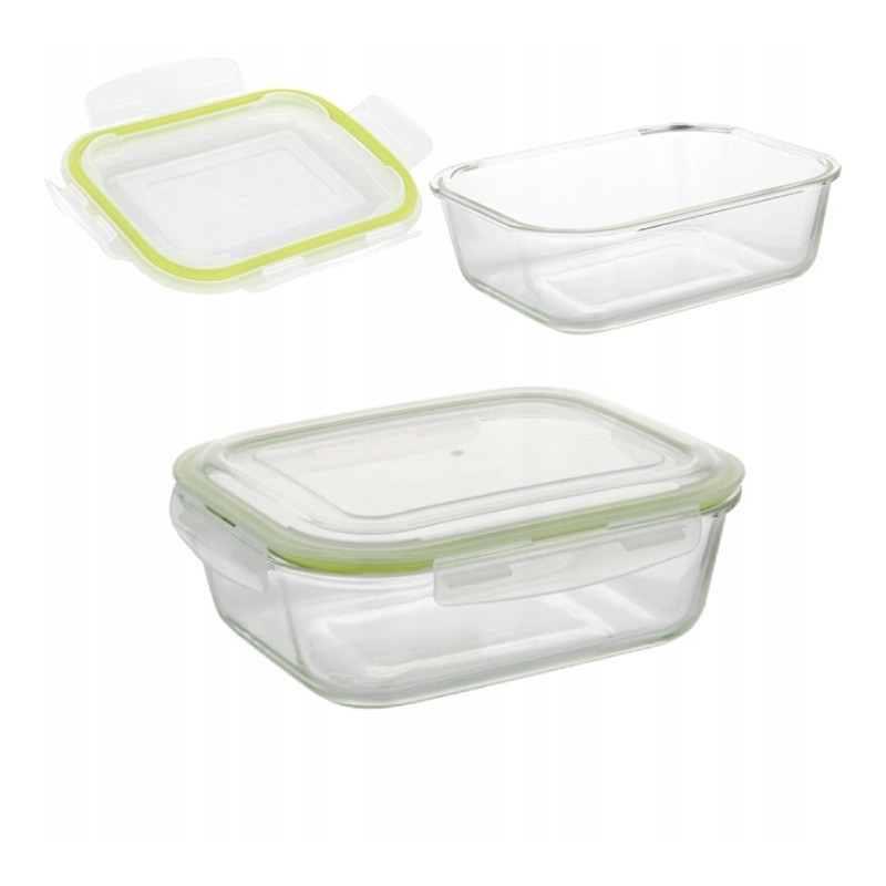 Szklany pojemnik 150 ml na żywność jedzenie Florina Frigo pudełko z pokrywką lunchbox prostokątny hermetyczny