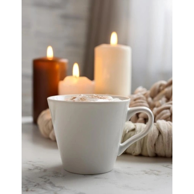 Serwis kawowy porcelana biały na 6 osób Glasmark Maja zestaw 6 filiżanek 230 ml ze spodkami
