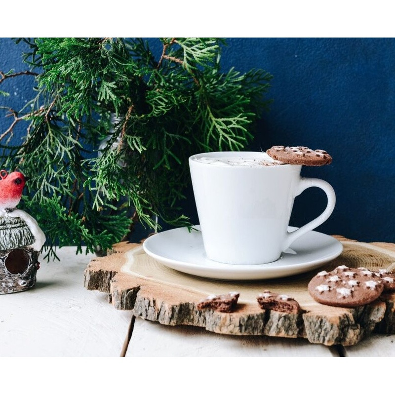 Serwis kawowy porcelana biały na 6 osób Glasmark Maja zestaw 6 filiżanek 230 ml ze spodkami