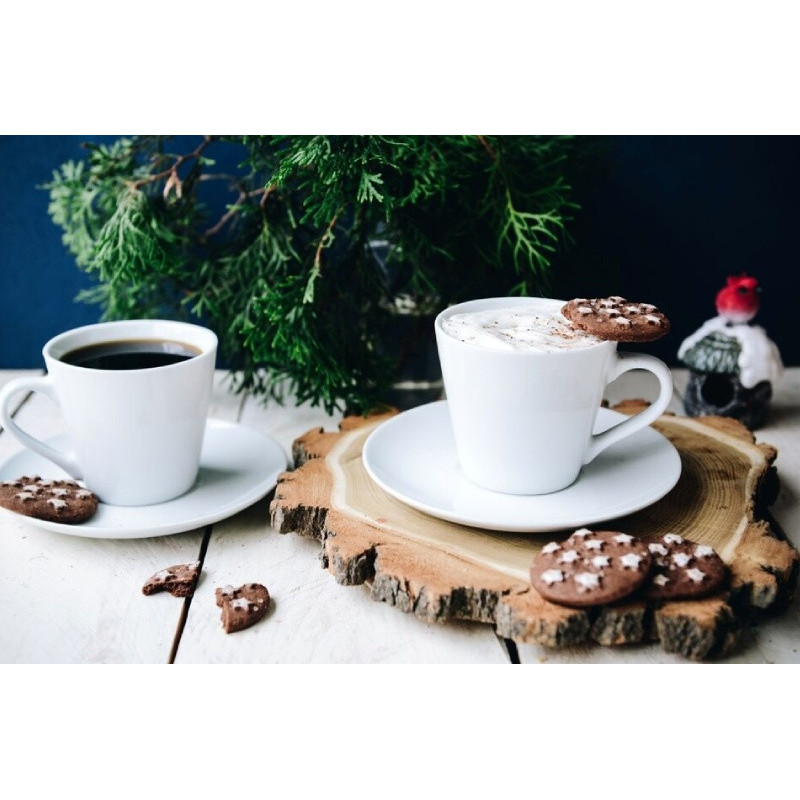 Serwis kawowy porcelana biały na 6 osób Glasmark Maja zestaw 6 filiżanek 230 ml ze spodkami