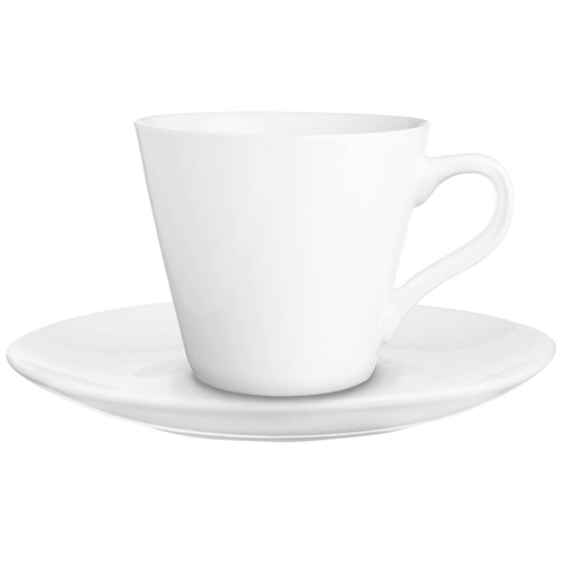 Serwis kawowy porcelana biały na 6 osób Glasmark Maja zestaw 6 filiżanek 230 ml ze spodkami
