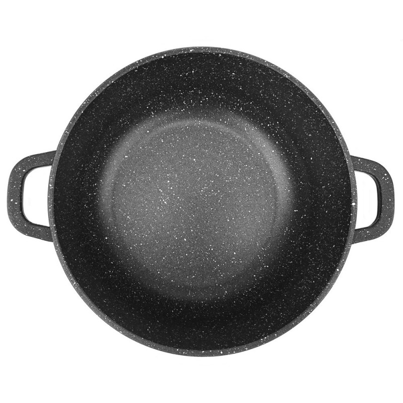 Garnki marmurowe czarne 16/20/24/28 cm zestaw 8 elementowy  Zilner ZL 8900 indukcja gaz