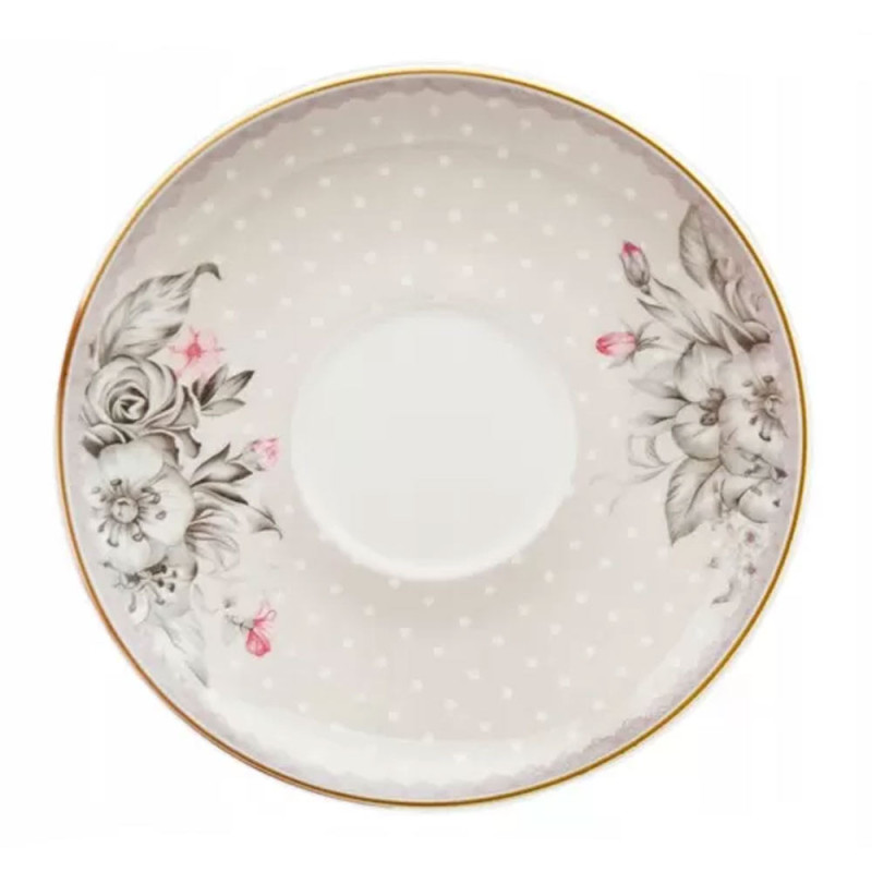 Serwis kawowy dla 6 osób Bella Fiore porcelana zestaw filiżanek ze spodkami 6+6 Tragar 40564