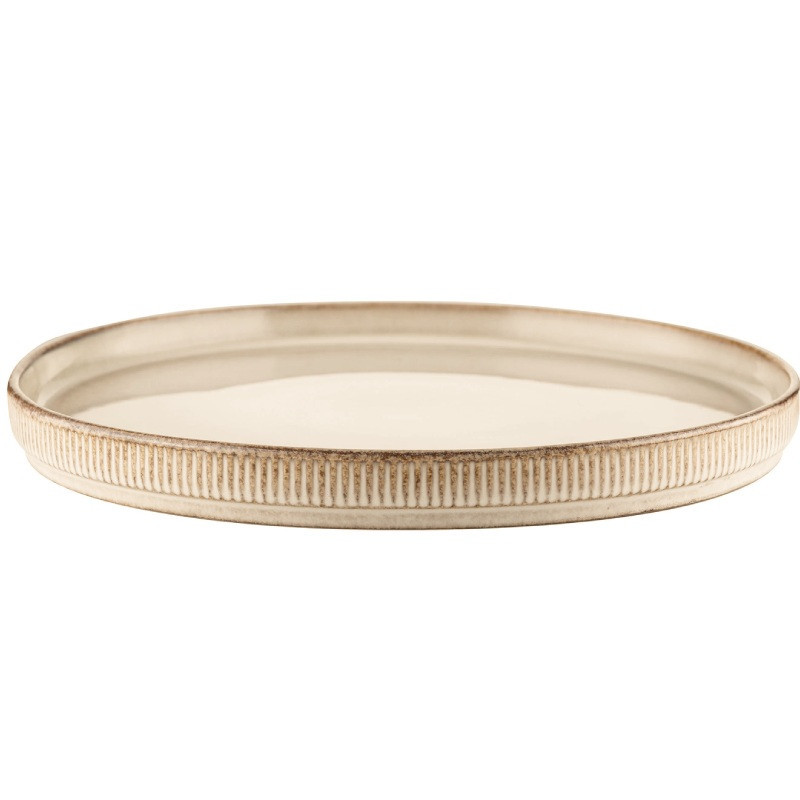 Serwis obiadowy porcelanowy Florina Evia 24 elementy z salaterkami zestaw talerzy dla 6 osób retro