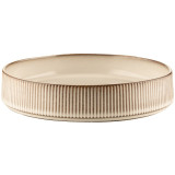 Talerz głęboki do zupy porcelanowy Florina Evia kremowy prążkowany retro