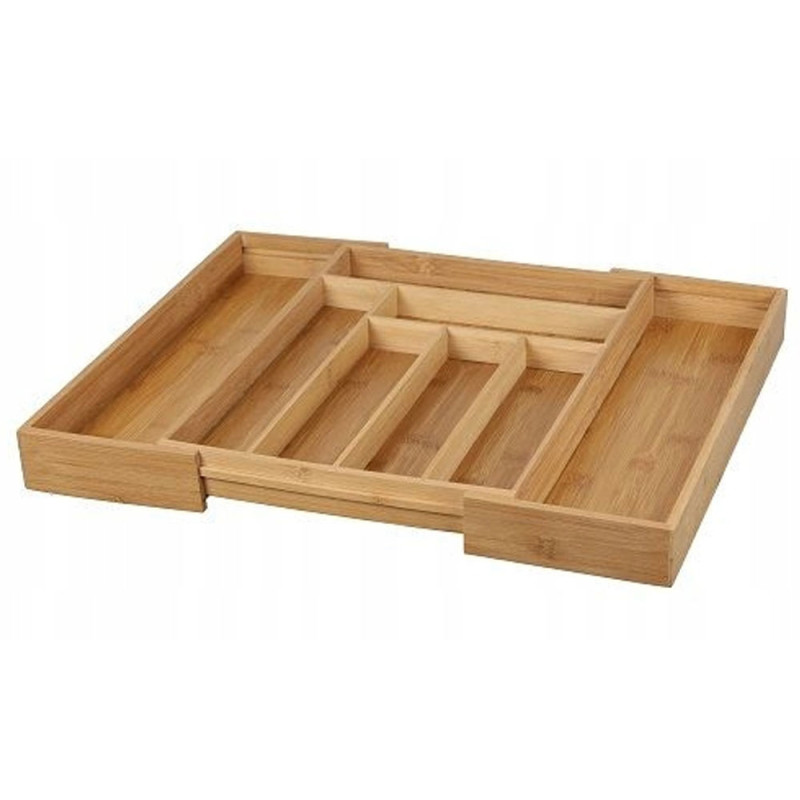 Wkład do szuflady na sztućce przybory kuchenne rozsuwany drewniany 31(52)x43x5 Brunbeste BR 2560