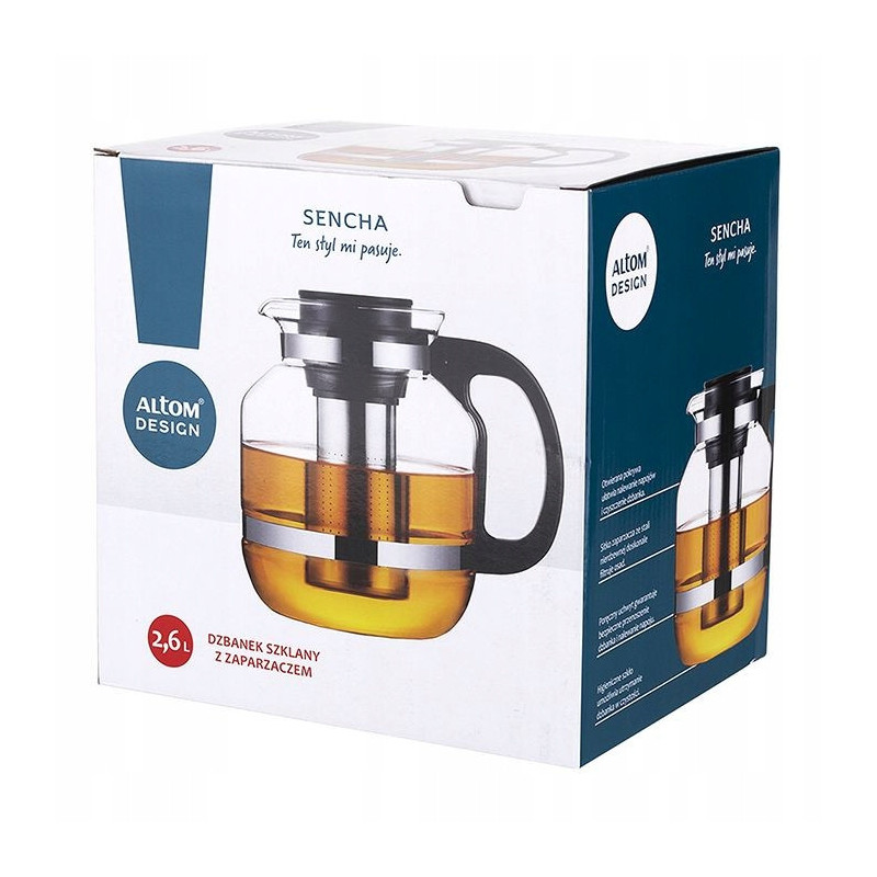 Zaparzacz 2600 ml duży dzbanek Altom Sencha do herbaty ziół kawy z wkładem stalowym