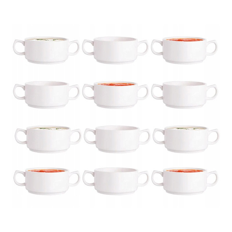 Bulionówka biała porcelana 280 ml flaczarka zestaw 12 sztuk salaterka 11 cm Altom regular