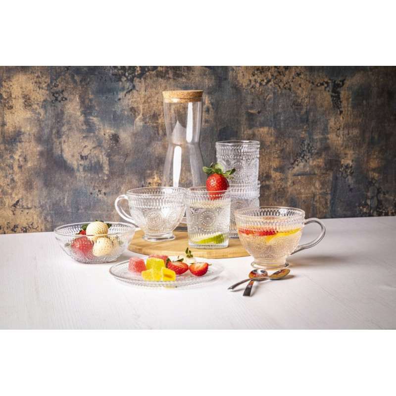 Filiżanki szklane 430 ml duże do kawy herbaty Altom Daisy zestaw 6 sztuk
