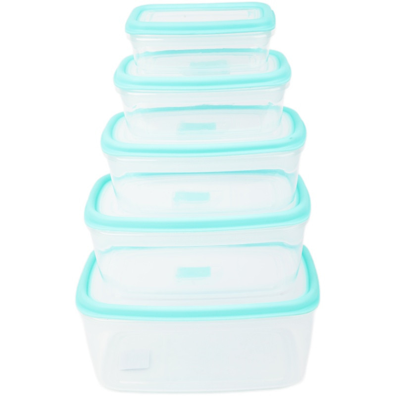 Pojemniki prostokątne lunchbox MG Home Misto zestaw 5 sztuk hermetyczne  2700/1800/1150/650/340 ml