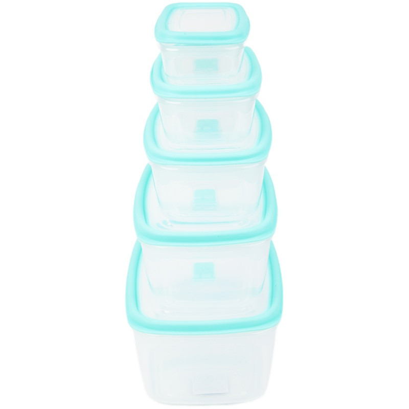 Pojemniki prostokątne lunchbox MG Home Misto zestaw 5 sztuk hermetyczne  2700/1800/1150/650/340 ml