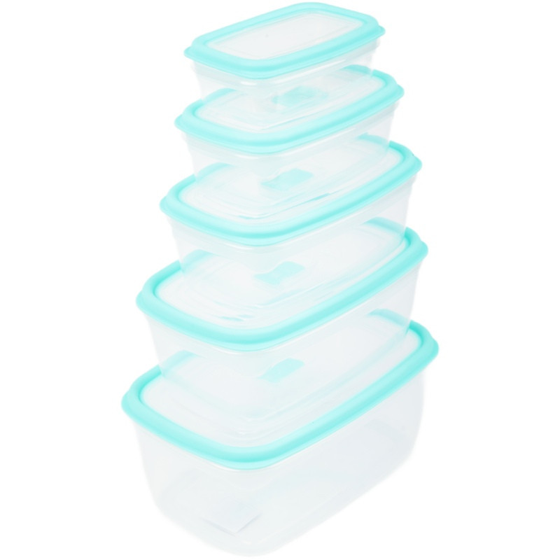 Pojemniki prostokątne lunchbox MG Home Misto zestaw 5 sztuk hermetyczne  2700/1800/1150/650/340 ml