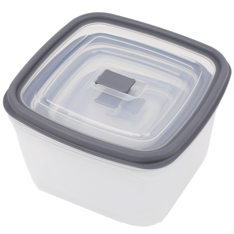 Pojemniki kwadratowe lunchbox MG Home Misto zestaw 5 sztuk hermetyczne  2700/1800/1150/650/340 ml szare
