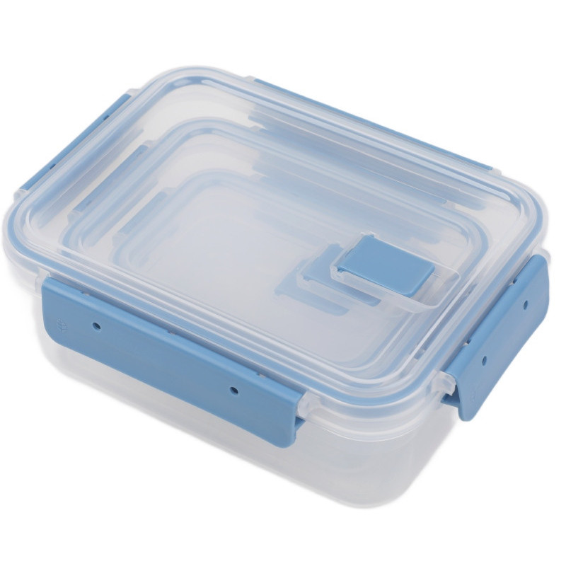 Pojemniki prostokątne lunchbox MG Home Misto zestaw 3 sztuki hermetyczne 1350/600/250 ml turkusowe