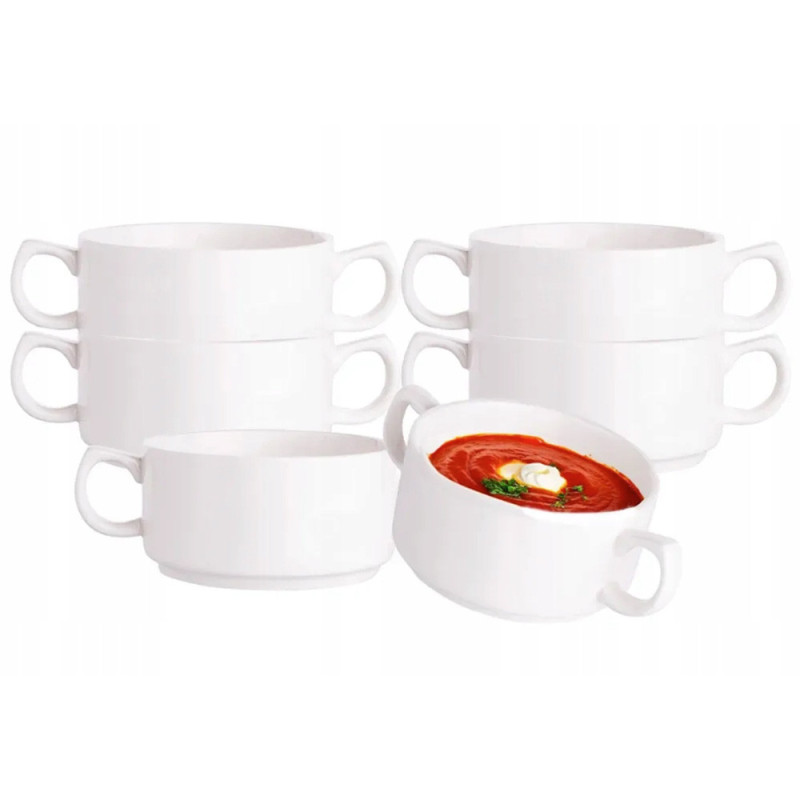 Bulionówka biała porcelana 280 ml flaczarka zestaw 6 sztuk salaterka 11 cm Altom regular