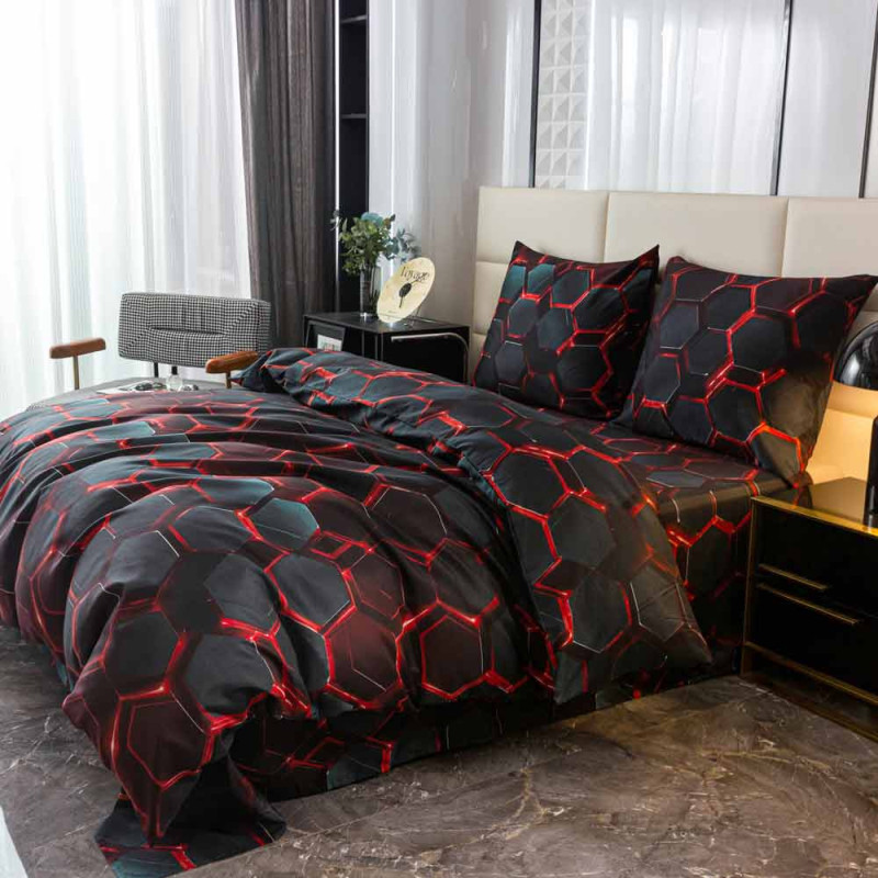Pościel 220x200 bawełna satynowa 3D Cotton World gruba 3 części 2888