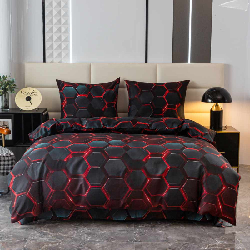 Pościel 220x200 bawełna satynowa 3D Cotton World gruba 3 części 2888