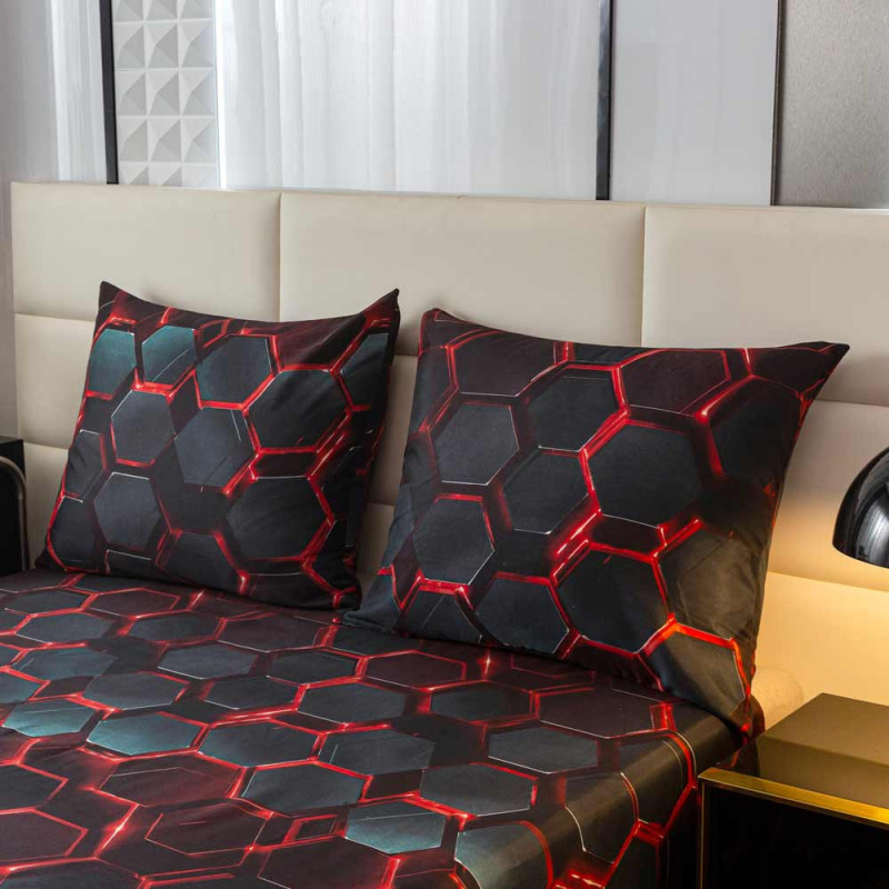 Pościel 220x200 bawełna satynowa 3D Cotton World gruba 3 części 2888