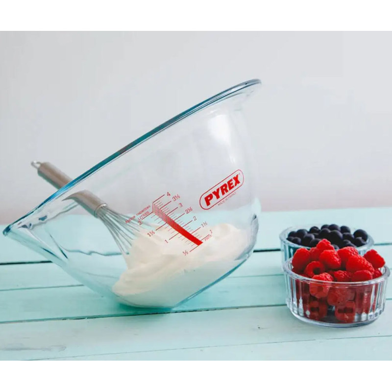 Szklana miska z miarką 4 l duża misa żaroodporna Ekspert Pyrex 185B