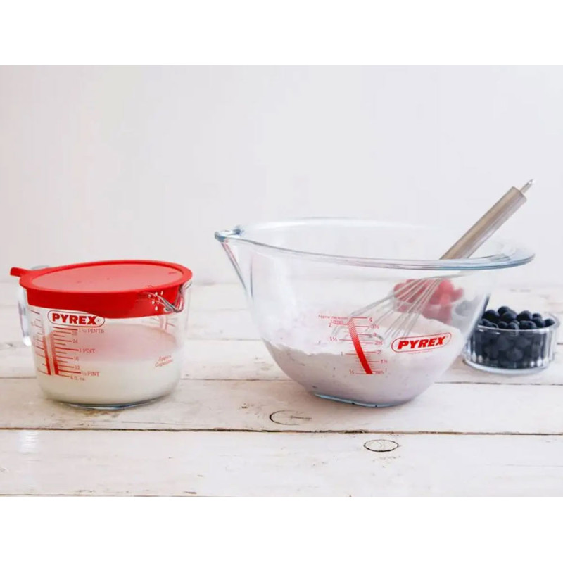 Szklana miska z miarką 4 l duża misa żaroodporna Ekspert Pyrex 185B