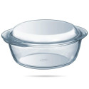 Naczynie żaroodporne  małe 1.3 L z pokrywką okrągłe gładkie Pyrex 207A