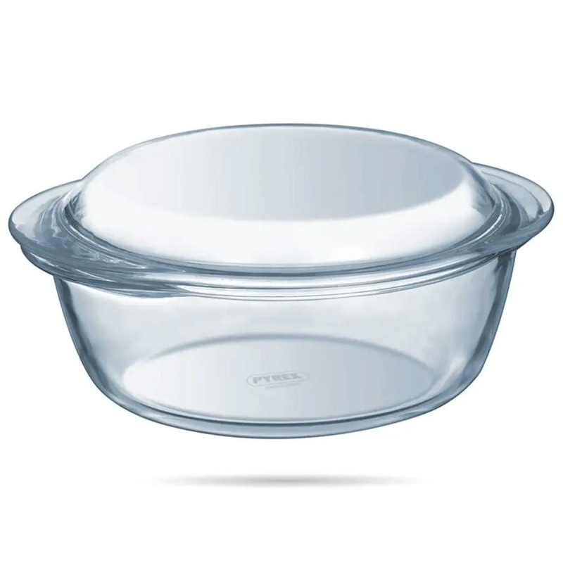 Naczynie żaroodporne  małe 1.3 L z pokrywką okrągłe gładkie Pyrex 207A