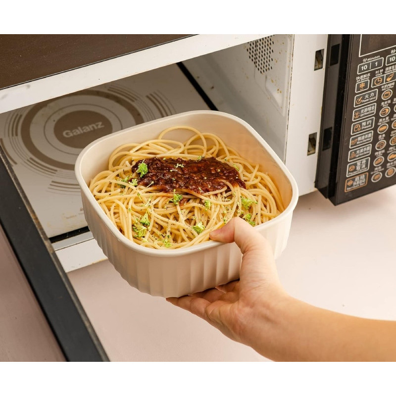Pojemniki kwadratowe lunchbox MG Home Misto zestaw 4 sztuk hermetyczne 3600/2400/1400/750 ml szare